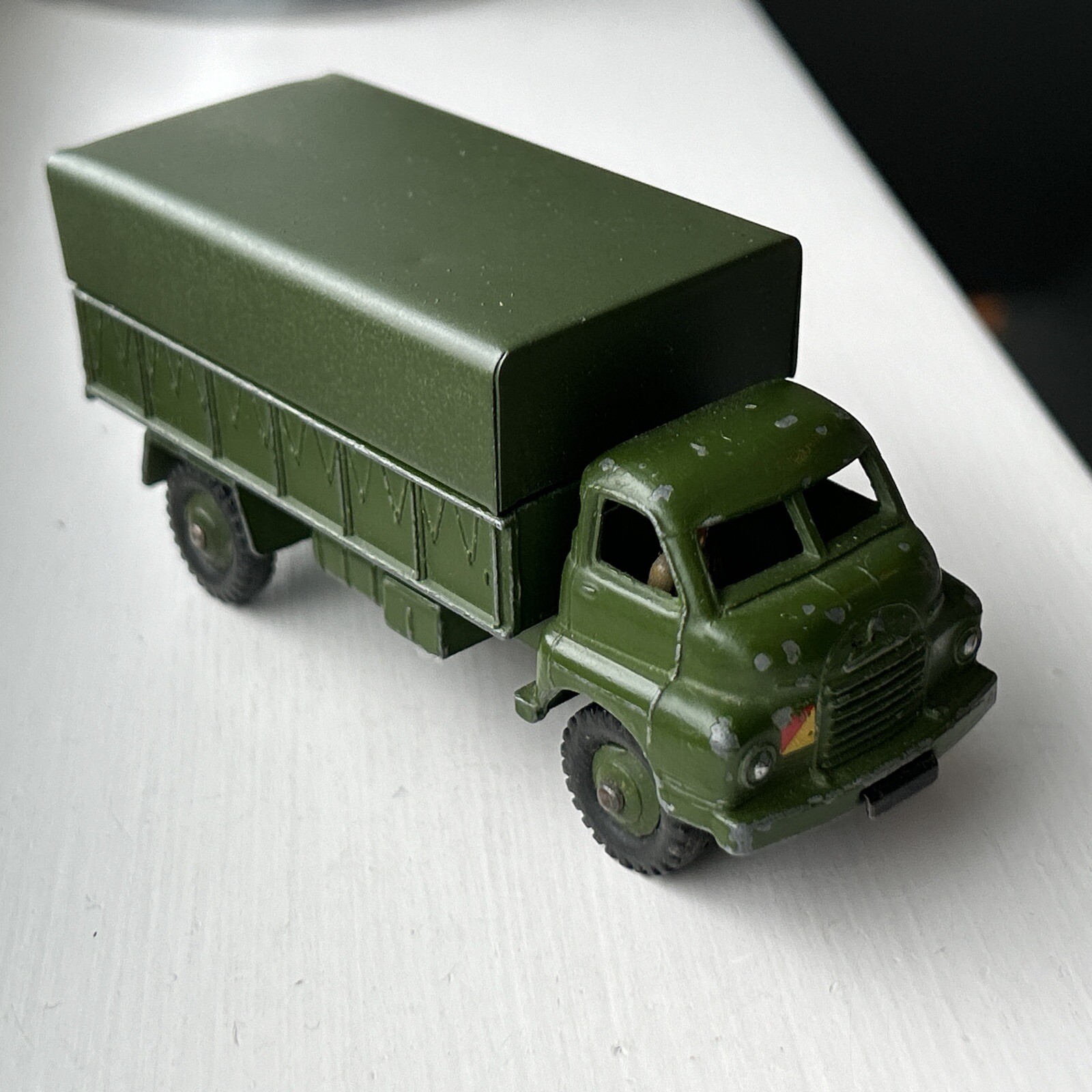 Vintage 1954-60 Dinky No. 621 Bedford RL 3 Ton Army Wagon With Tin Tilt