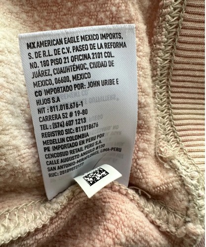 American eagle sweatshirt pastel multicolor spiral swirl tie dye distressed sz M - Picture 11 of 13
