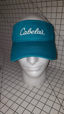 Mens Womens Cabela's Visor Hat Cap Teal White One Size Fits Most