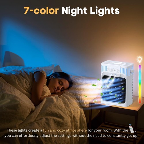 Personal Air Conditioner Portable - 3 Mist Settings, 2~8H Timer, 7-Color Ambient - Picture 6 of 8