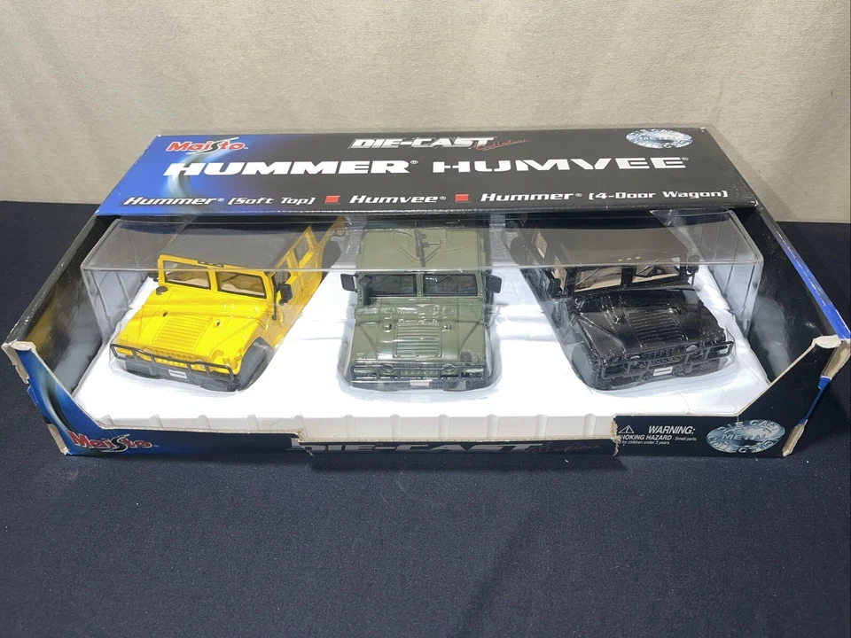 Raro Maisto Juego Diecast 3 Carros Hummer/Humvee - Foto 2 de 4