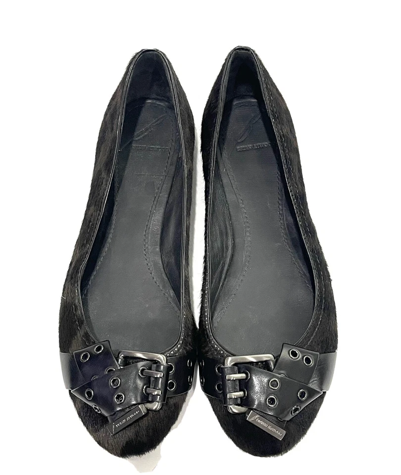 Brian Atwood animal print calf hair flats shoes womens size 6/36 Foto 2 de 4