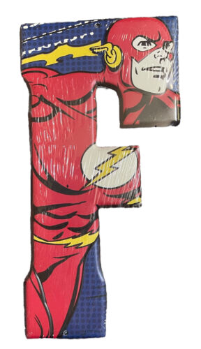 The Flash DC Comics Metal "F" Tin Sign 10"x 5" Open Road Brands Wall Décor