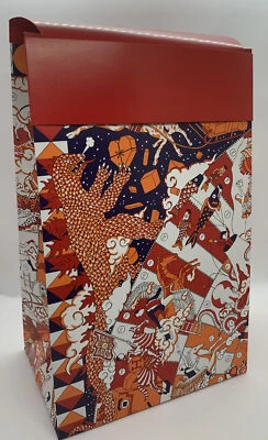 HERMÈS Paris Box Geschenktüte Verpackung Neu TOP Luxus Bunter Weihnachtsprint