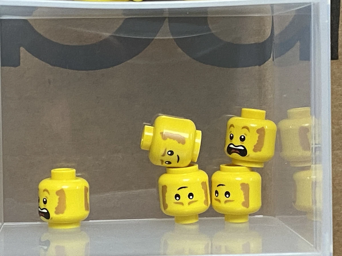 LEGO Parts Yellow Minifigure Head Dual Sided Open Mouth No