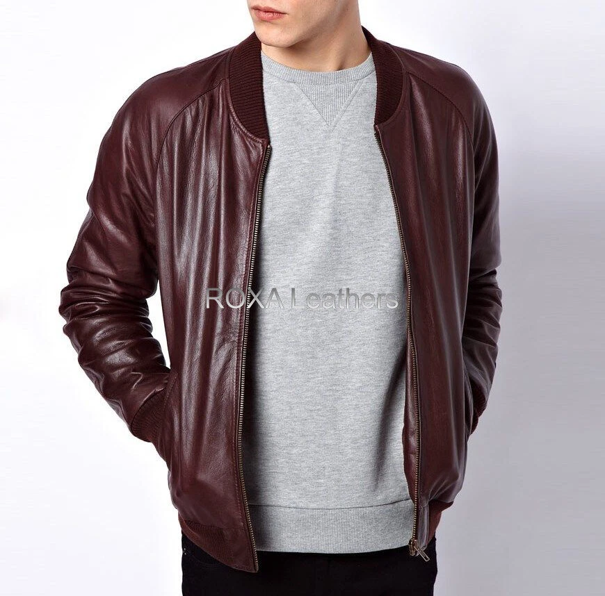 Brand New Men's Authentic Lambskin Leather Jacket Motorcycle