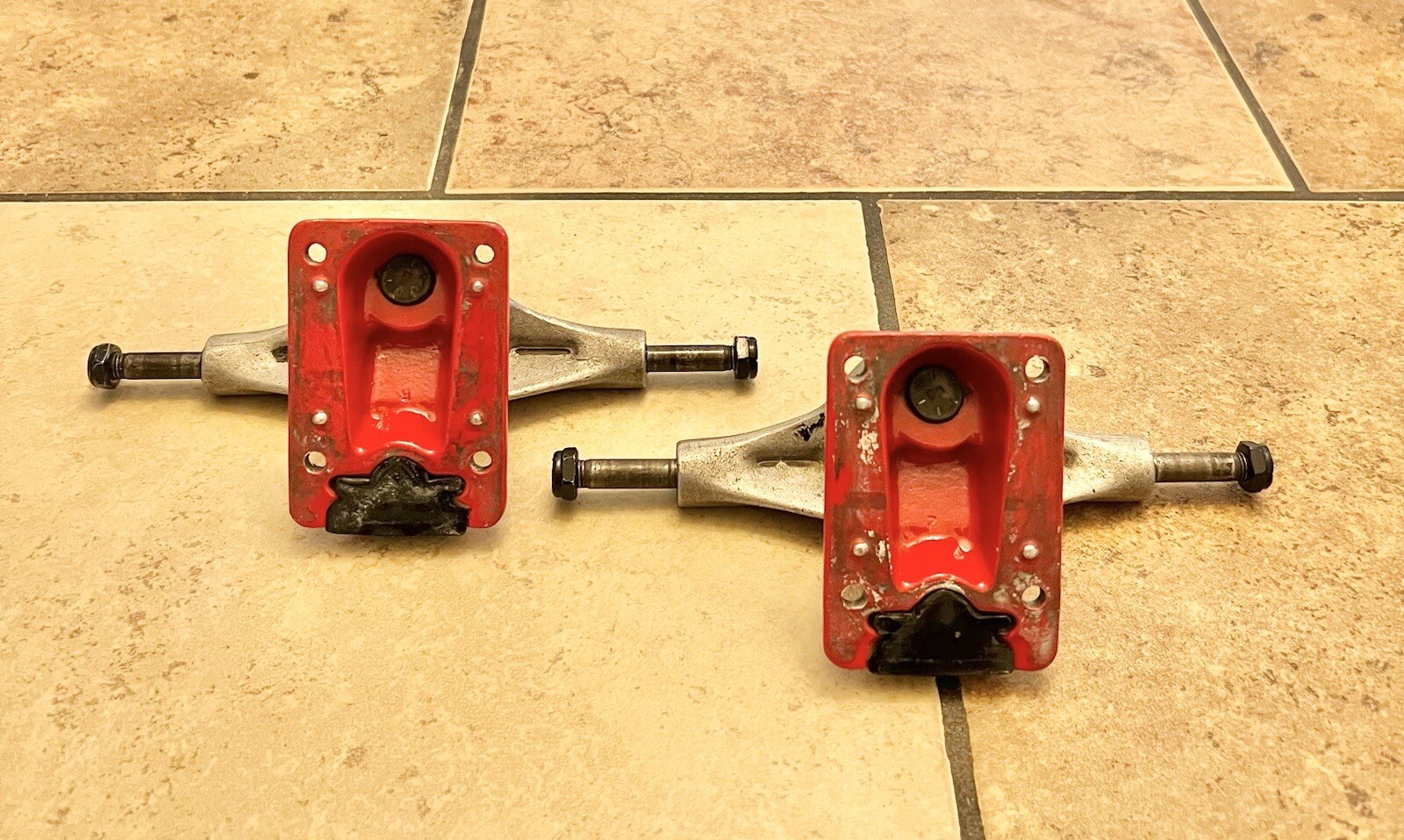 Vintage TENSOR Skateboarding Trucks 7.75 With Plastic Slide Piece