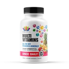 Multivitamin 30 Essential Vitamins & Minerals 100% RDA One Daily Vegan Tablets