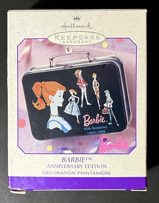 1999 BARBIE Lunchbox 40th Anniversary Edition Hallmark Keepsake Ornament MIB New