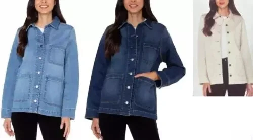 OFF WHITE Giacca donna denim chore ben indossata VARIAZIONE