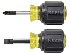 Klein Tools 85071 Stubby Slotted and Phillips Screwdriver w/ 5/16" Cabinet-Tips