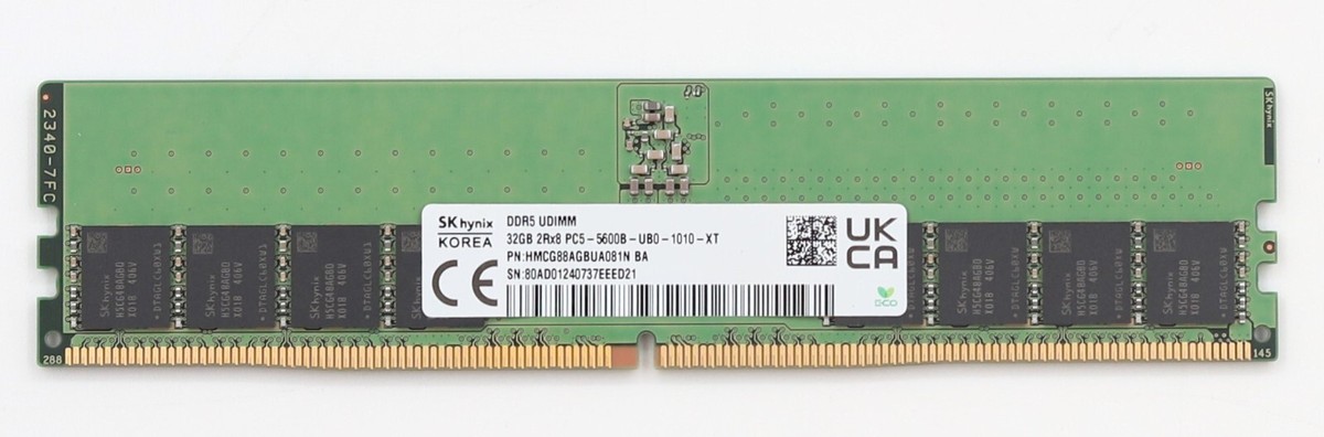 SK Hynix 32GB 2Rx8 PC5-5600B-UB0-1010-XT Desktop Memory P/N SK Hynix 32GB 2Rx8 PC5-5600B-UB0-1010-XT Desktop Memory P/N