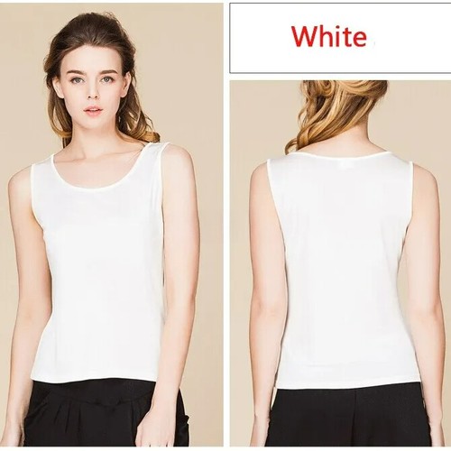 Women Mulberry Silk Camisole Sleeveless Shirt Scoop Neck Knit Silk Tank Top - Picture 51 of 64