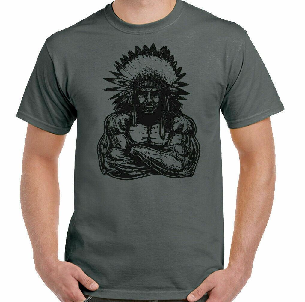 Camiseta de Gimnasio Culturismo Entrenamiento con Pesas Top Jefe Indio Mma UFC