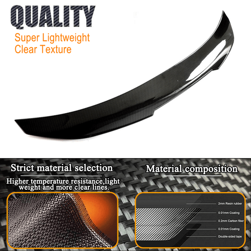 DRY Carbon Spoiler Posteriore Ala Labbro Adatto per BMW M4 F82 Coupe 2014-2019 - Foto 7 di 11