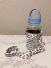BooginHead Baby Toddler SippiGrip Cup, Bottle & Toy Holder (Set of 2) Gray/Blue