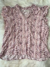 Studio B by Bobeau womens sz. L multicolor rayon blouse. Pretty, comfortable