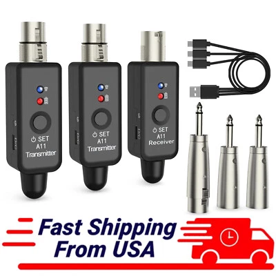 INGPARTNER Wireless XLR Adapter System Dual Transmitter & Receiver for Mic Guitar Mixer USA