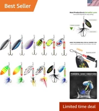 TRUSCEND Swimming or Jigging Fishing Spinners with Two-Way D-12pcs-2.2-3in