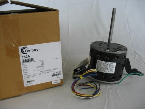 CENTURY 753A Direct Drive Blower Motor 1/3 HP, 115V AC, 1075 RPM -NEW-