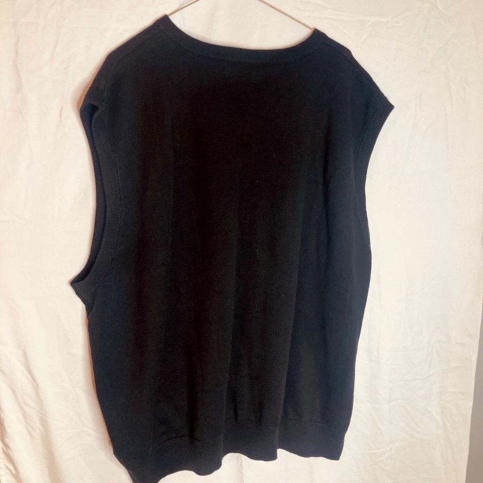 Saddlebred Mens Charcoal Argyle V Neck Sweater Vest Size XXL, Classic Preppy - Image 2 of 4