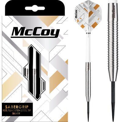 Tungsten Darts Set 18g 20g 22g 24g 26g Gramm 90% McCoy Sabergrip Silver Razor
