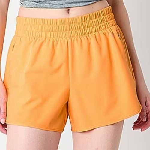 Pantalones Cortos L o XXL Naranja Correr Atlético Deportes Calzoncillo Forrado Tirar con Cremallera Bolsillo - Imagen 2 de 3