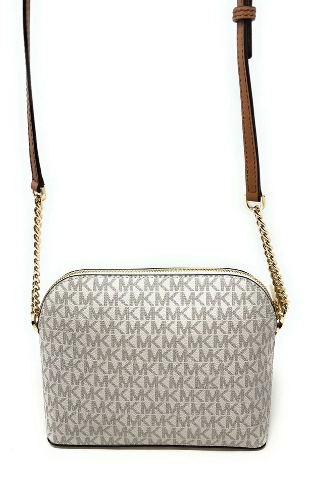 Michael Kors Jet Set Travel Medium Dome Vanilla Crossbody Signature MK Bag - Image 4 of 4