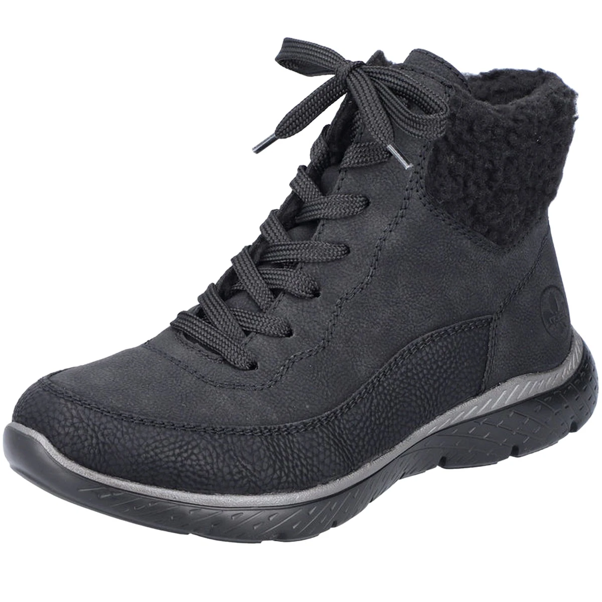 Rieker Stivaletti Donna 77041 – Modello In Ecopelle Con Cerniera – Tacco Piatto 2,7 Cm – Antistress Leggeri