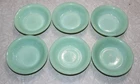 6  Vintage Glass Fire king Jadeite Green Dinner Roll Butter Cream Berry Bowls