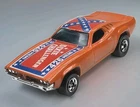 Vintage 1979 Hot Wheels Dixie Challenger Orange With Flag On Roof Hong Kong Nice