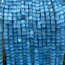 6mm High Quality Blue Cat's Eye Opal Square Cube Beads for Jewelry Making DIY