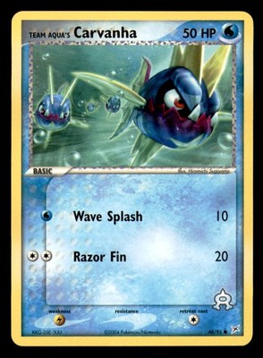 Team Aqua's Carvanha 48/95 Common Team Magma vs Team Aqua Pokemon Lightly Played