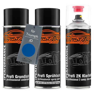 Motorradlack 2K Spraydosen Set für Triumph JD Caspian Blue Metallic