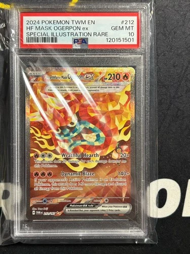 Pokemon Hearthflame Mask Ogerpon ex Twilight Masquerade SIR #212 PSA 10