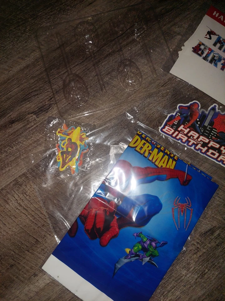 Suministros de fiesta de cumpleaños Spider-Man, juego de decoración de moldes de dulces para pancartas Foto 2 de 4