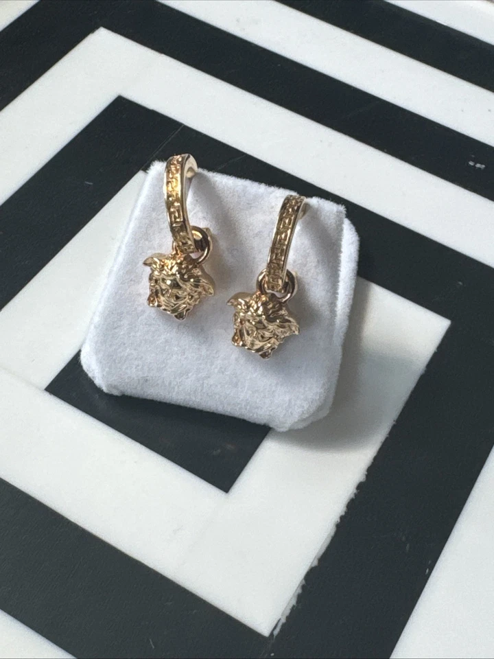 Versace La Medusa Hoop Earrings Retail $475 - Image 3 of 4