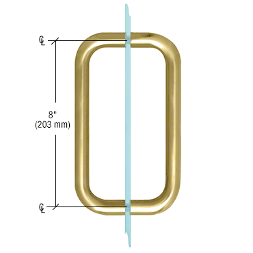 CRL BMNW8X8SB Satin Brass 8" BM Series Back-to-Back Handle Without Metal Washers - Picture 2 of 5
