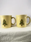 FIESTA WARE HLC 12 oz Mugs D Handle Coffee Tea CHRISTMAS TREE Cups SET OF 2 NICE