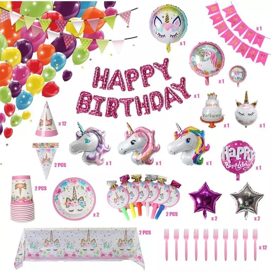 Единорог день рождения украшения, единорог тема вечеринки, девочка день рождения украшение - Изображение 2 из 4