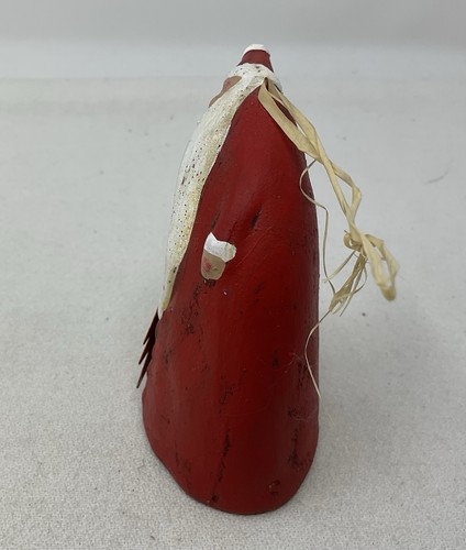 Vintage Porcelain Or Clay Leaning Folk Art Santa Ornament 4" - Picture 2 of 6
