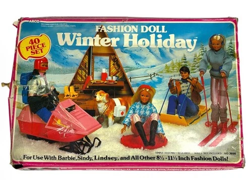 ARCO Fashion Doll Winter Holiday Ski Lodge Play Set For Barbie Vintage 1984