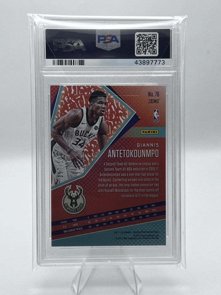 2017-18 Panini Revolution - Giannis Antetokounmpo #76 Cosmic /100 PSA 10 - Image 2 of 3