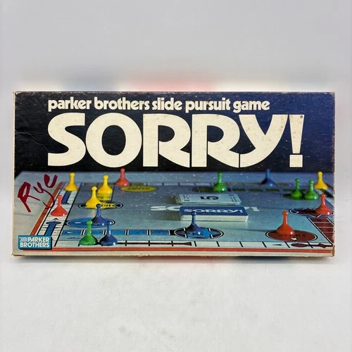 VINTAGE Sorry COMPLETE with Inserts Parker Brothers 1972 Classic Board Game