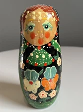 Hand Painted 9 Piece Russian Nesting Dolls Floral Boho Travel Global Esthetic 