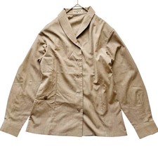 MARGARET HOWELL MHL. Cotton Skipper Long Sleeve Shirt Beige Size 2 Made in Japan