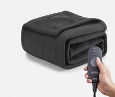 Sunbeam Light Grey Electric Heated Blanket, 50" x 60", 3 Heat Settings