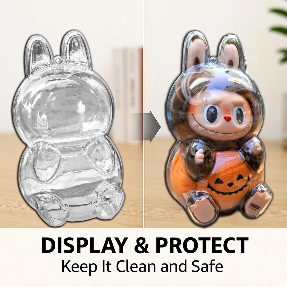Pumpkin Style Acrylic Display Box with Cover | Clear Figures Display Case - Image 3 of 4