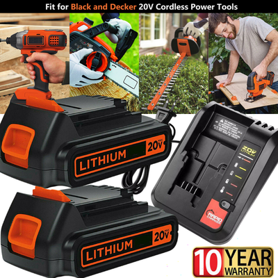 #ad 2Pack 20V 1.5AH Lithium Battery Charger for Black amp; Decker 20 Volt LBX20 LBXR20 $49.00
