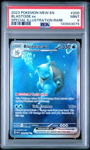 2023 POKEMON MEW EN-151 SPECIAL ILLUSTRATION RARE #200 BLASTOISE EX PSA 9